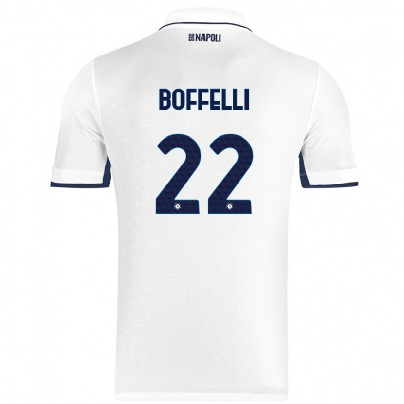 Danxen Hombre Camiseta Valerio Boffelli #22 Blanco Azul Real 2ª Equipación 2024/25 La Camisa