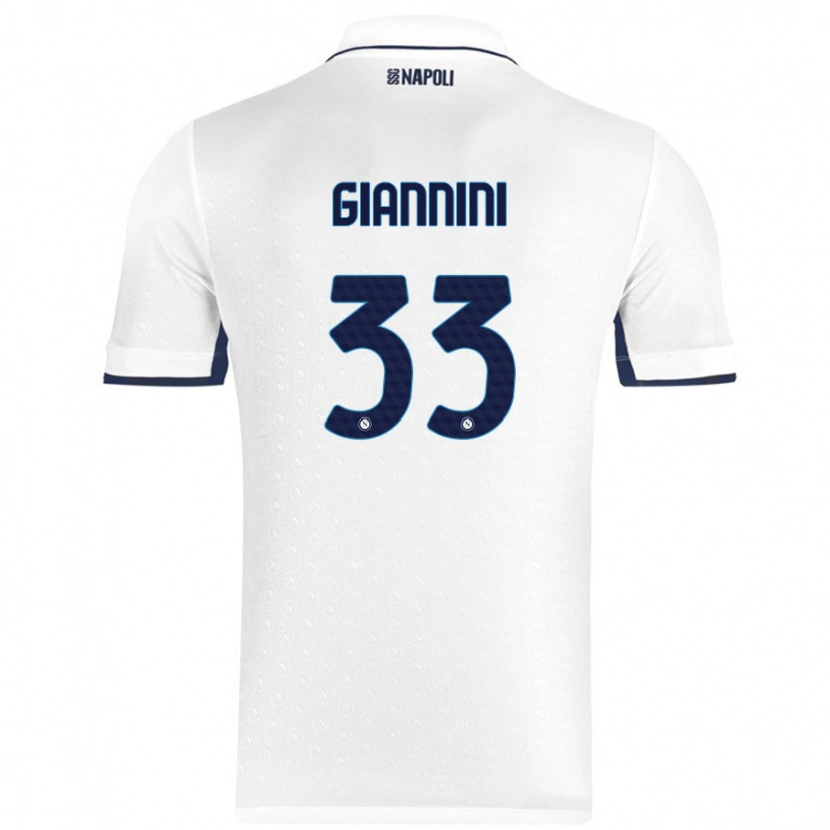 Danxen Hombre Camiseta Enrico Giannini #33 Blanco Azul Real 2ª Equipación 2024/25 La Camisa