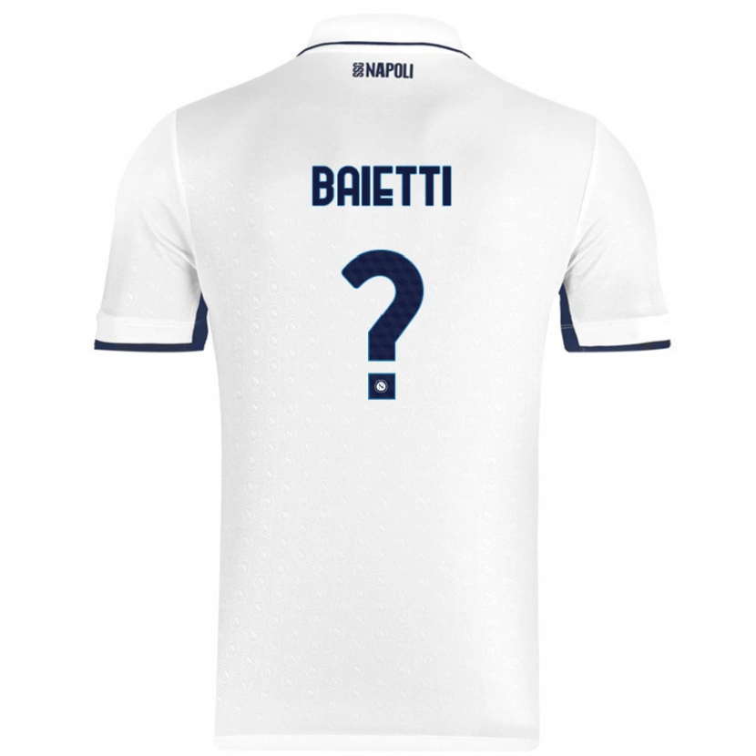 Danxen Hombre Camiseta Francesco Baietti #0 Blanco Azul Real 2ª Equipación 2024/25 La Camisa