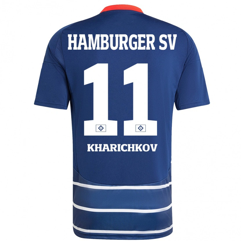 Danxen Hombre Camiseta Valentyn Kharichkov #11 Azul Oscuro 2ª Equipación 2024/25 La Camisa