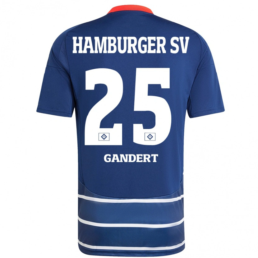 Danxen Hombre Camiseta Jeremy Gandert #25 Azul Oscuro 2ª Equipación 2024/25 La Camisa