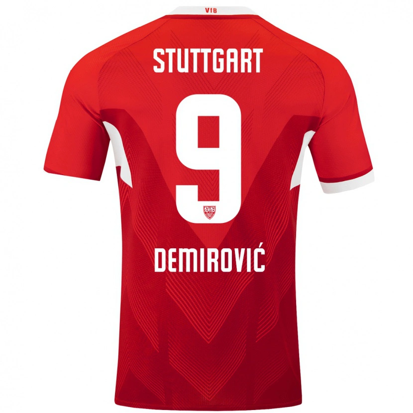 Danxen Hombre Camiseta Ermedin Demirovic #9 Rojo Blanco 2ª Equipación 2024/25 La Camisa