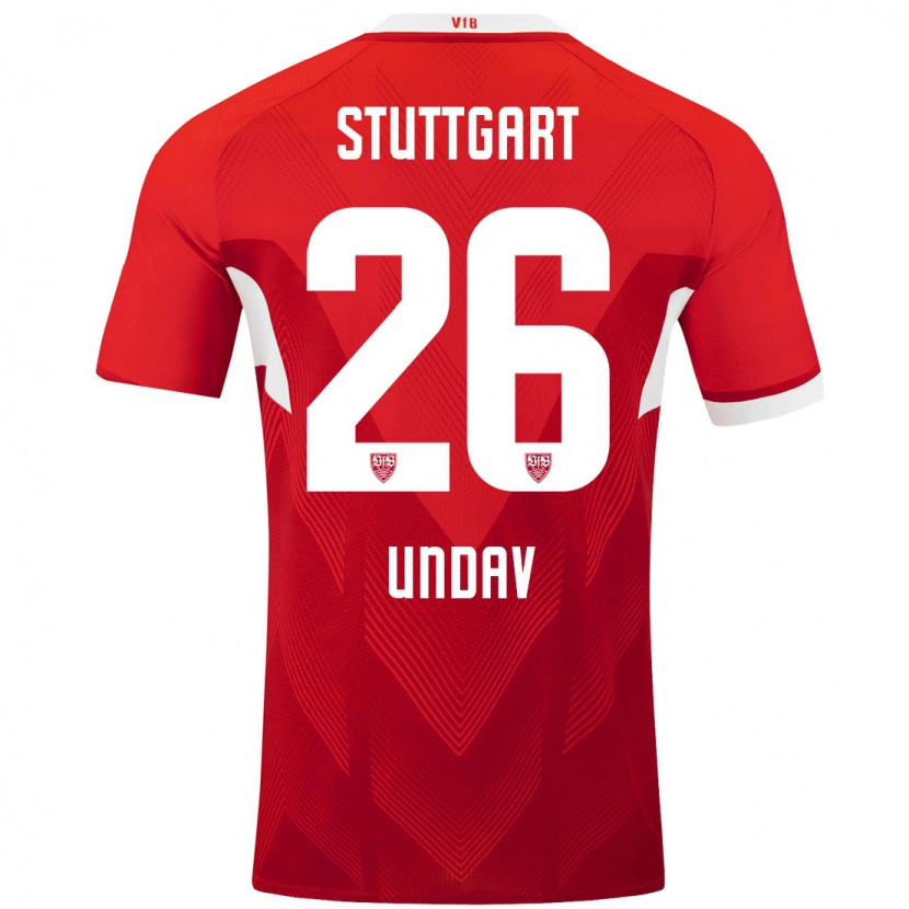 Danxen Hombre Camiseta Deniz Undav #26 Rojo Blanco 2ª Equipación 2024/25 La Camisa