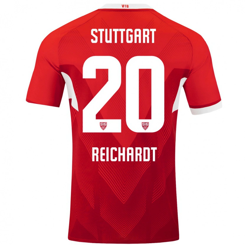 Danxen Hombre Camiseta Leon Reichardt #20 Rojo Blanco 2ª Equipación 2024/25 La Camisa