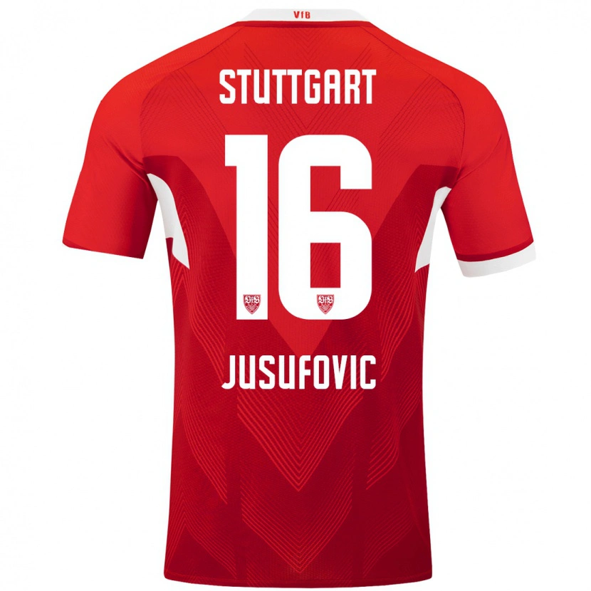 Danxen Hombre Camiseta Farah Jusufović #16 Rojo Blanco 2ª Equipación 2024/25 La Camisa