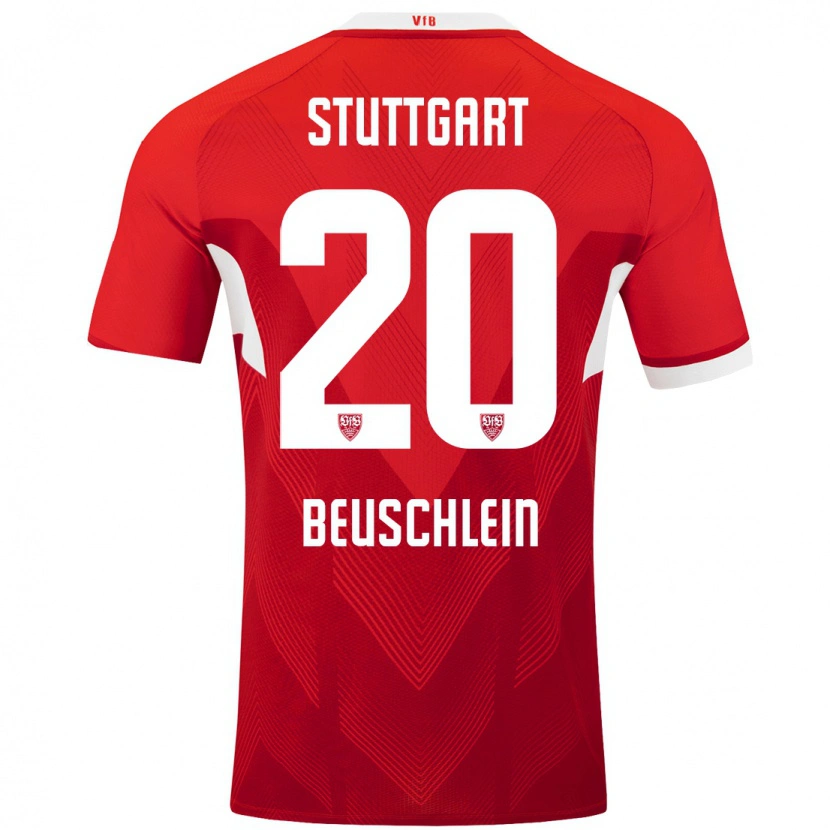 Danxen Hombre Camiseta Jana Beuschlein #20 Rojo Blanco 2ª Equipación 2024/25 La Camisa