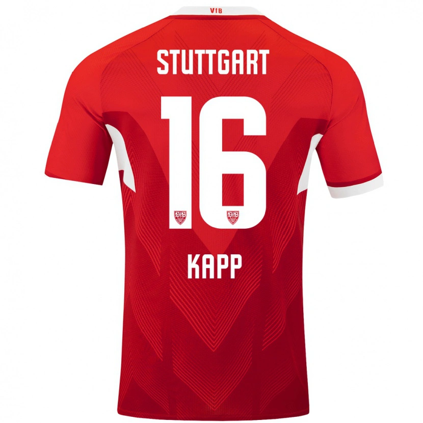 Danxen Hombre Camiseta Patrick Kapp #16 Rojo Blanco 2ª Equipación 2024/25 La Camisa