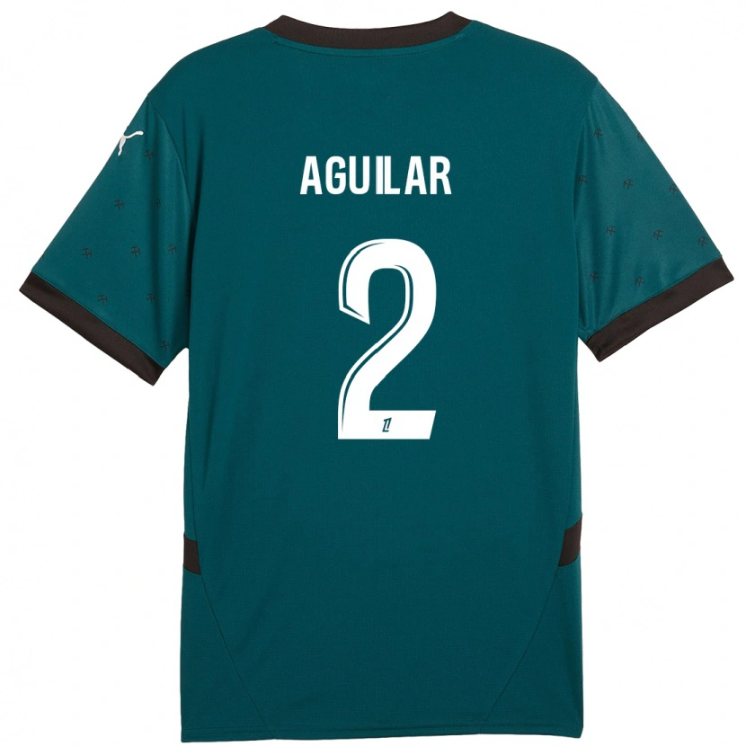 Danxen Hombre Camiseta Ruben Aguilar #2 Verde Oscuro 2ª Equipación 2024/25 La Camisa