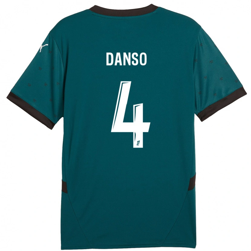 Danxen Hombre Camiseta Kevin Danso #4 Verde Oscuro 2ª Equipación 2024/25 La Camisa