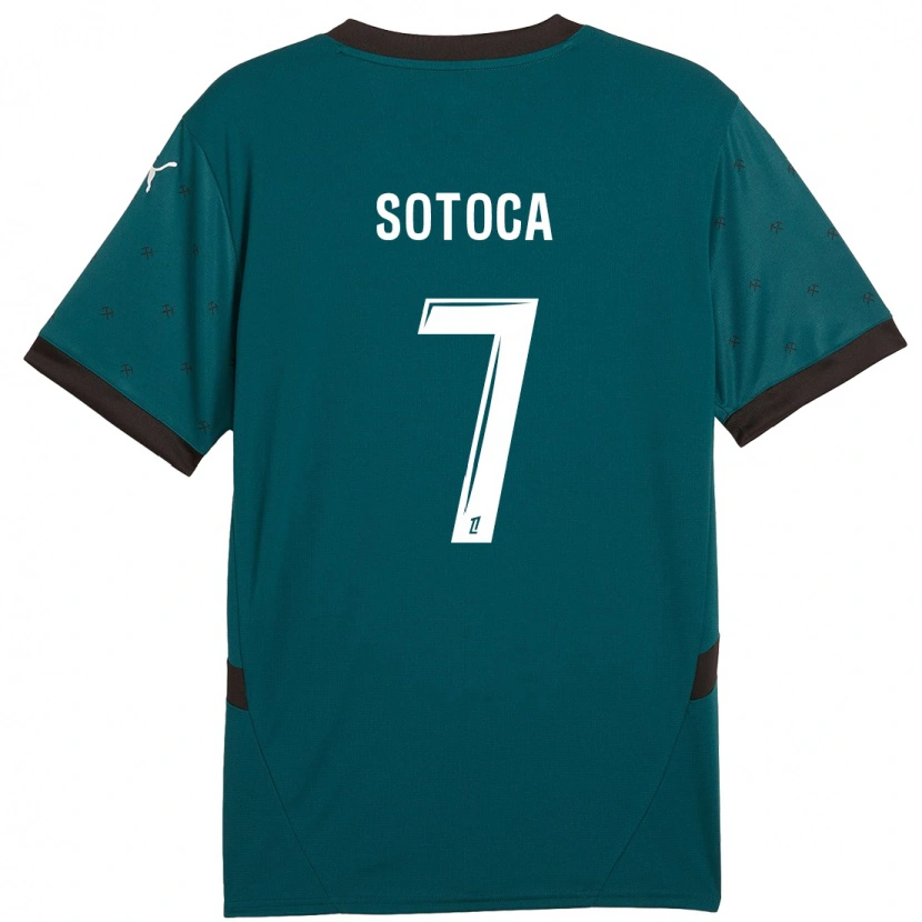 Danxen Hombre Camiseta Florian Sotoca #7 Verde Oscuro 2ª Equipación 2024/25 La Camisa