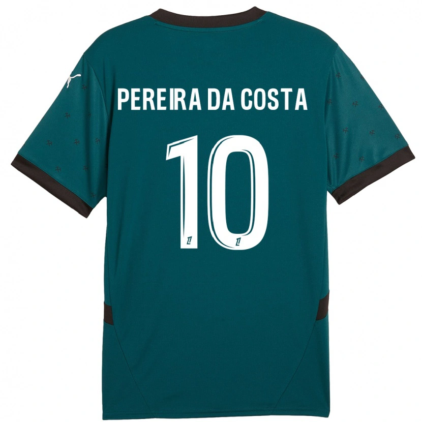 Danxen Hombre Camiseta David Pereira Da Costa #10 Verde Oscuro 2ª Equipación 2024/25 La Camisa