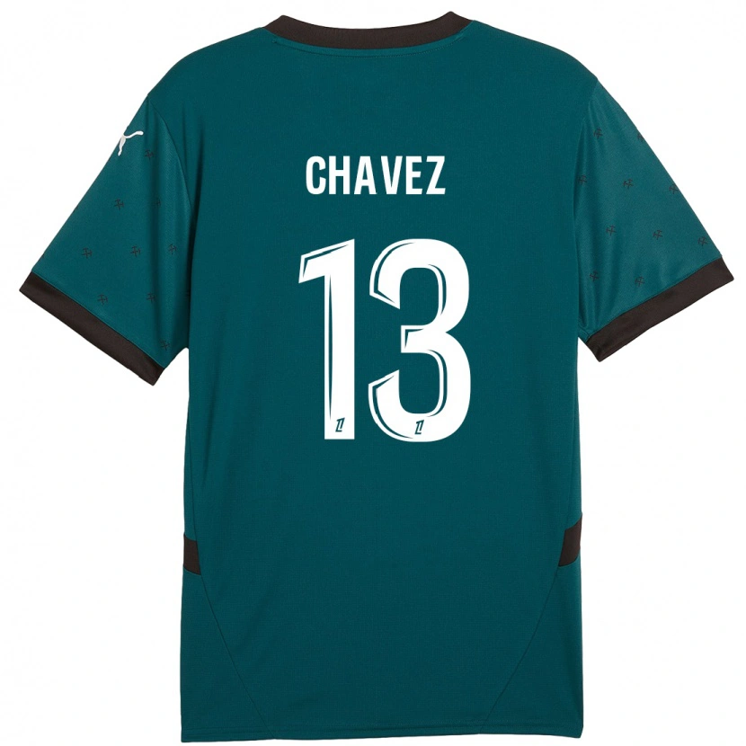 Danxen Hombre Camiseta Jhoanner Chávez #13 Verde Oscuro 2ª Equipación 2024/25 La Camisa