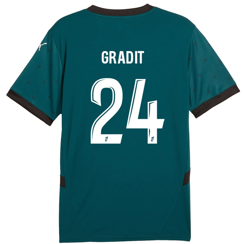 Danxen Hombre Camiseta Jonathan Gradit #24 Verde Oscuro 2ª Equipación 2024/25 La Camisa