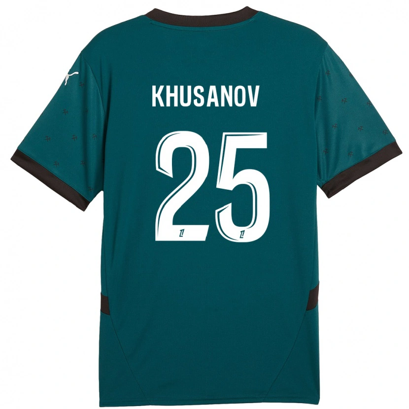 Danxen Hombre Camiseta Abdukodir Khusanov #25 Verde Oscuro 2ª Equipación 2024/25 La Camisa