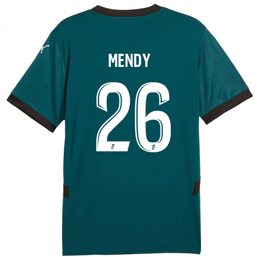 Danxen Hombre Camiseta Nampalys Mendy #26 Verde Oscuro 2ª Equipación 2024/25 La Camisa