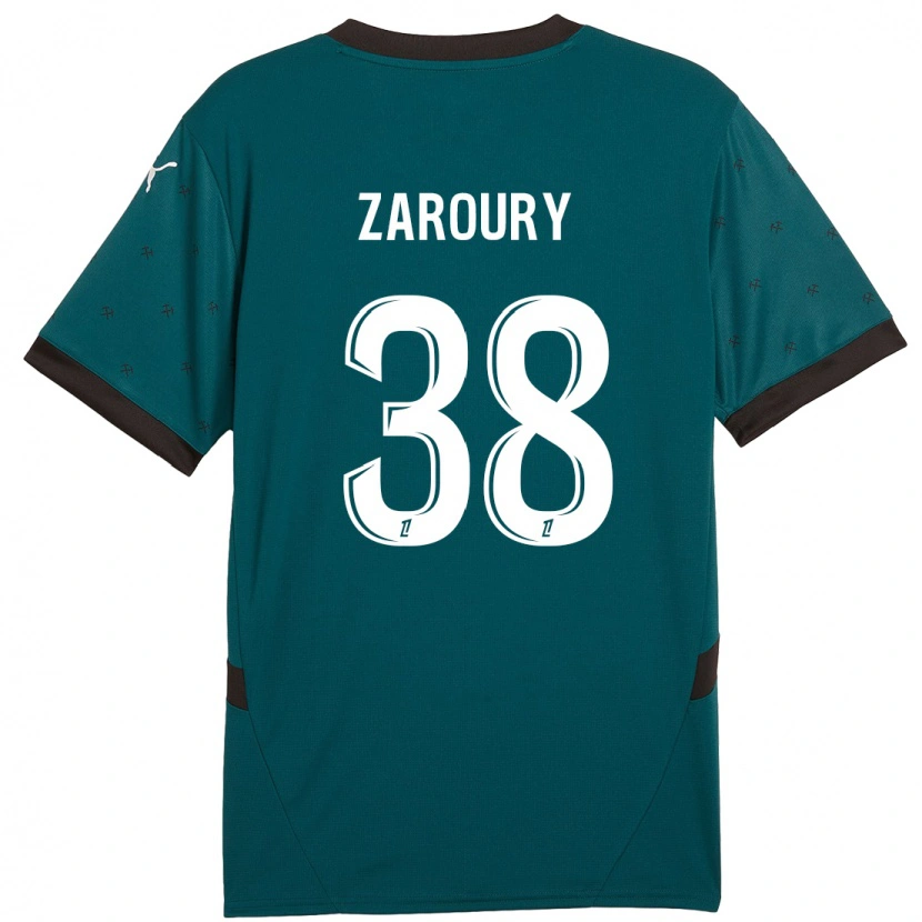 Danxen Hombre Camiseta Anass Zaroury #38 Verde Oscuro 2ª Equipación 2024/25 La Camisa