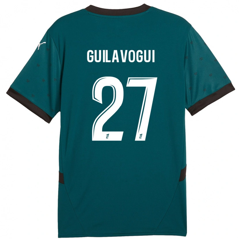 Danxen Hombre Camiseta Morgan Guilavogui #27 Verde Oscuro 2ª Equipación 2024/25 La Camisa