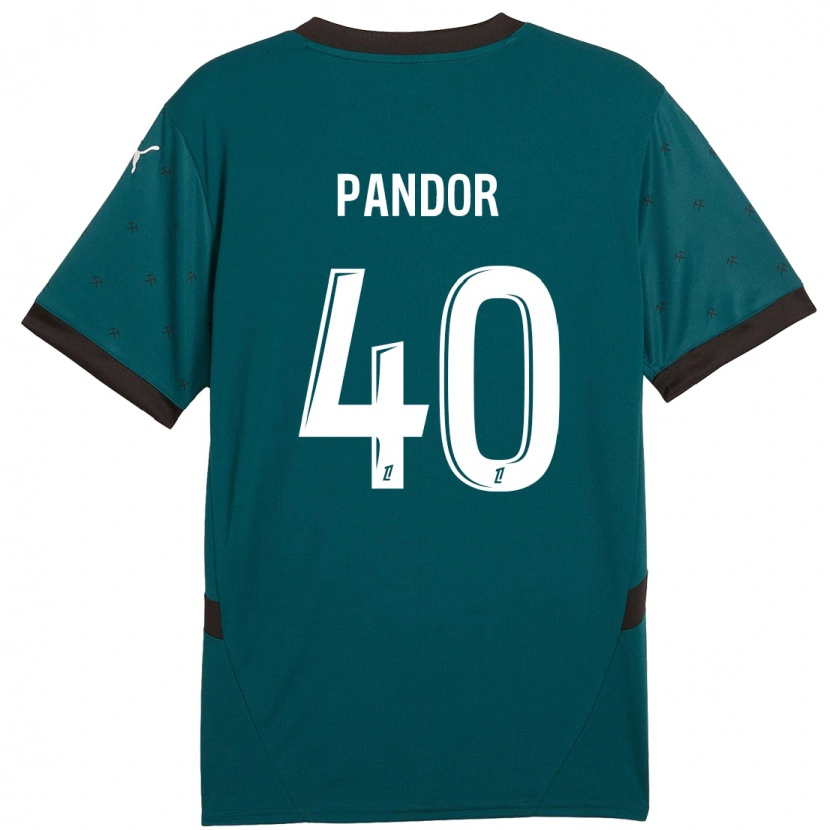 Danxen Hombre Camiseta Yannick Pandor #40 Verde Oscuro 2ª Equipación 2024/25 La Camisa