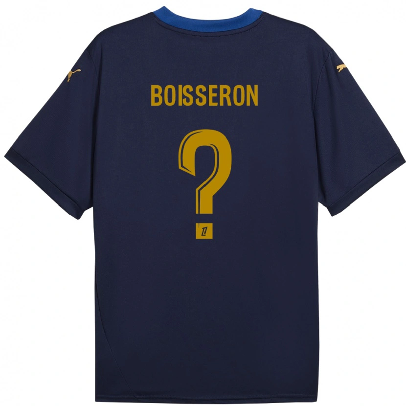 Danxen Hombre Camiseta Jawad Boisseron #0 Azul Marino Dorado 2ª Equipación 2024/25 La Camisa