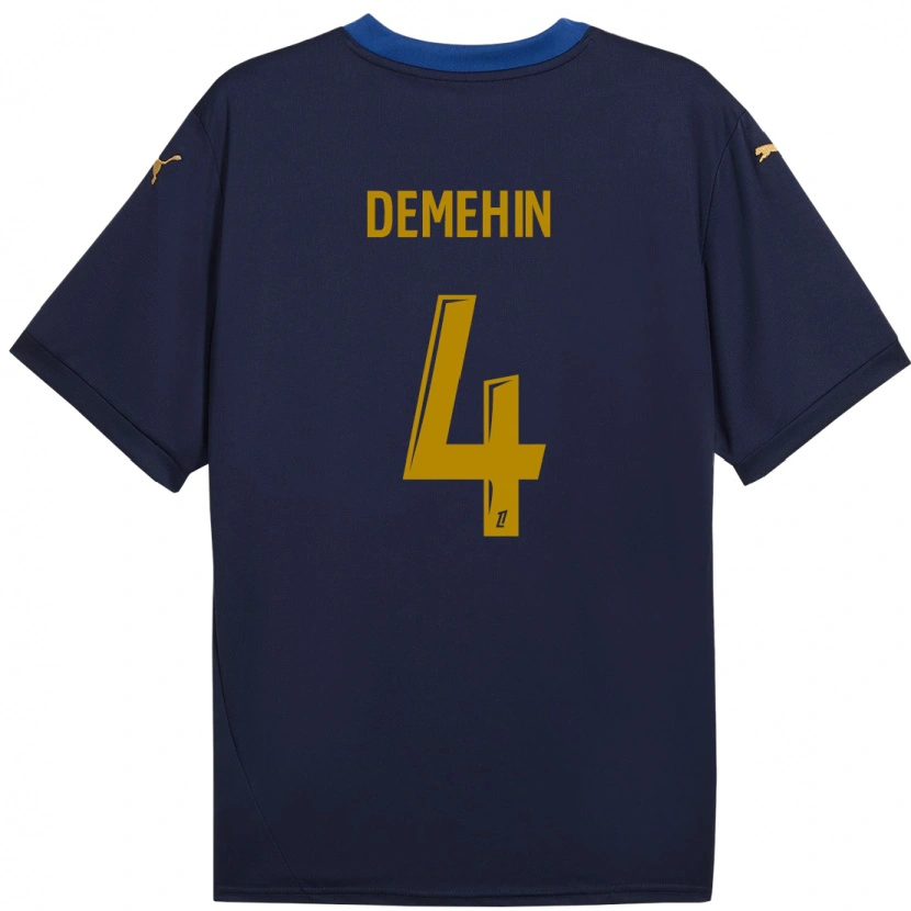 Danxen Hombre Camiseta Oluwatosin Demehin #4 Azul Marino Dorado 2ª Equipación 2024/25 La Camisa