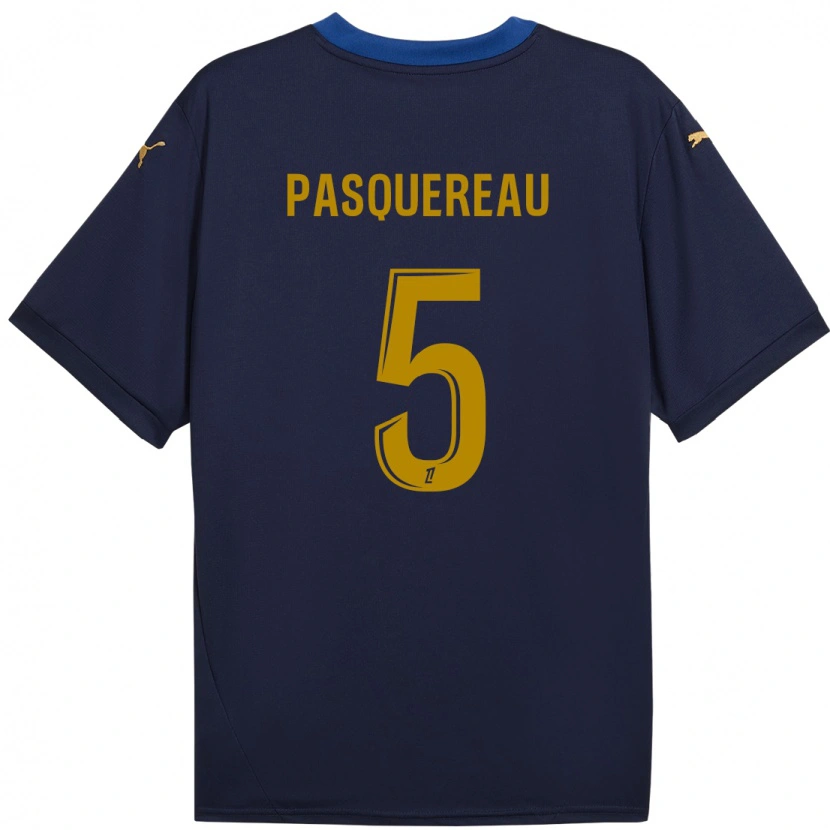 Danxen Hombre Camiseta Julie Pasquereau #5 Azul Marino Dorado 2ª Equipación 2024/25 La Camisa