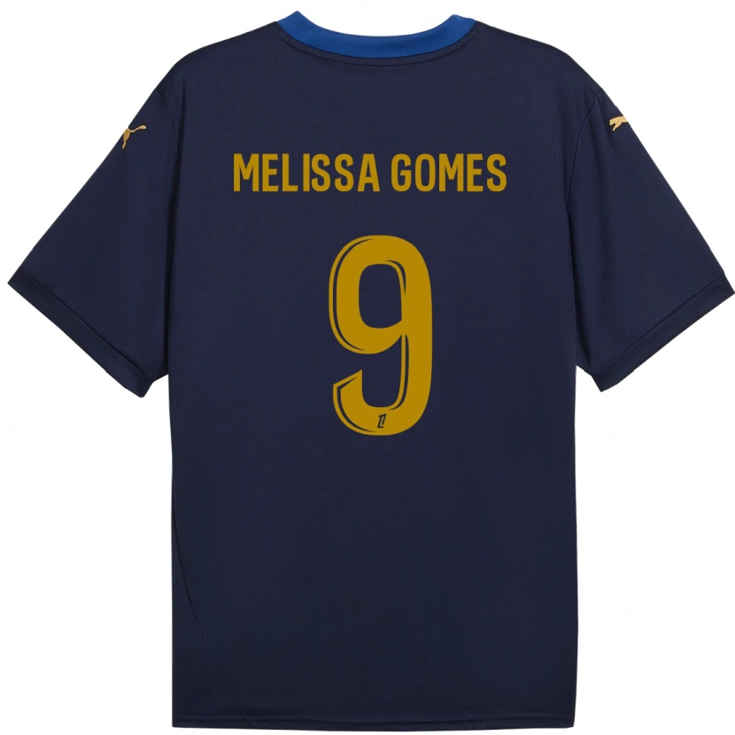 Danxen Hombre Camiseta Melissa Ferreira Gomes #9 Azul Marino Dorado 2ª Equipación 2024/25 La Camisa