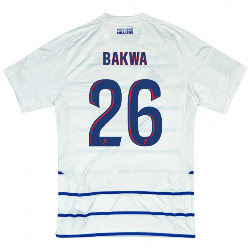 Danxen Hombre Camiseta Dilane Bakwa #26 Blanco Azul 2ª Equipación 2024/25 La Camisa