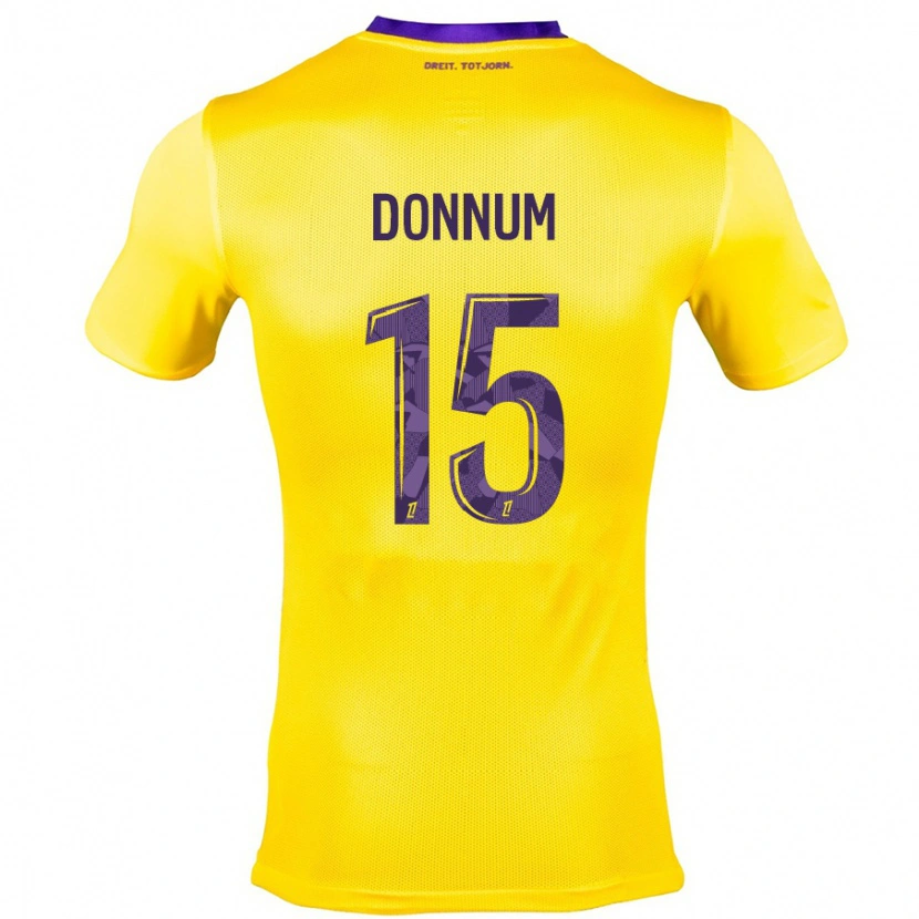 Danxen Hombre Camiseta Aron Dønnum #15 Amarillo Morado 2ª Equipación 2024/25 La Camisa