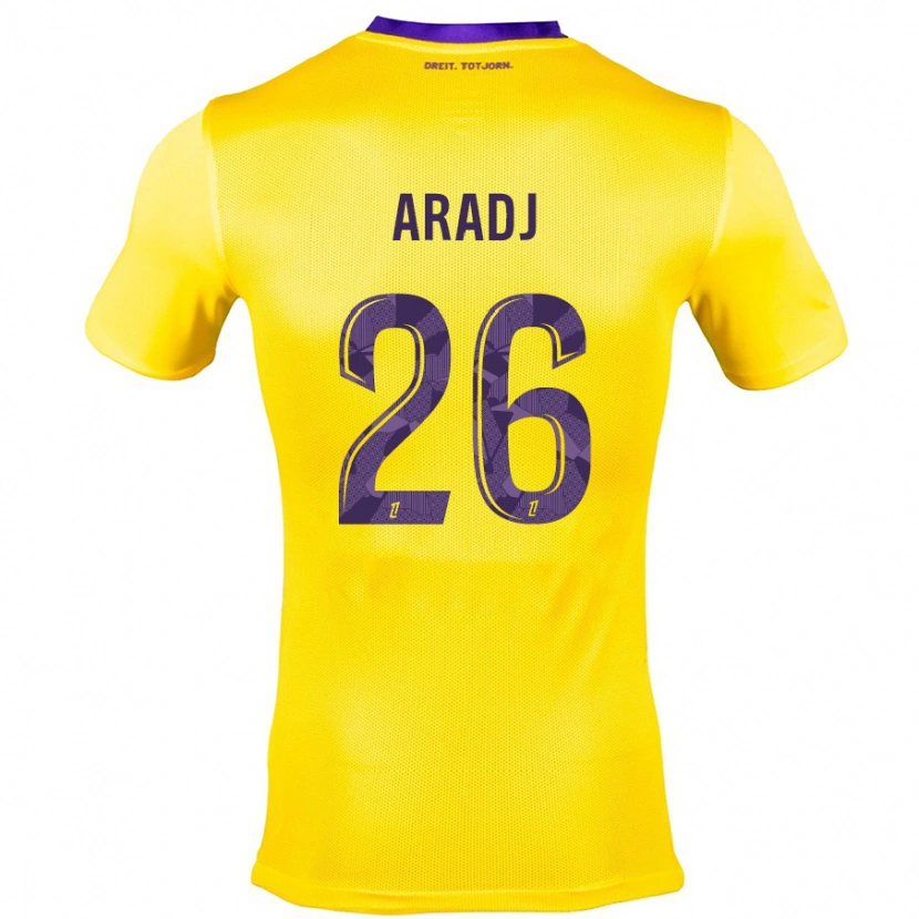 Danxen Hombre Camiseta Ylies Aradj #26 Amarillo Morado 2ª Equipación 2024/25 La Camisa