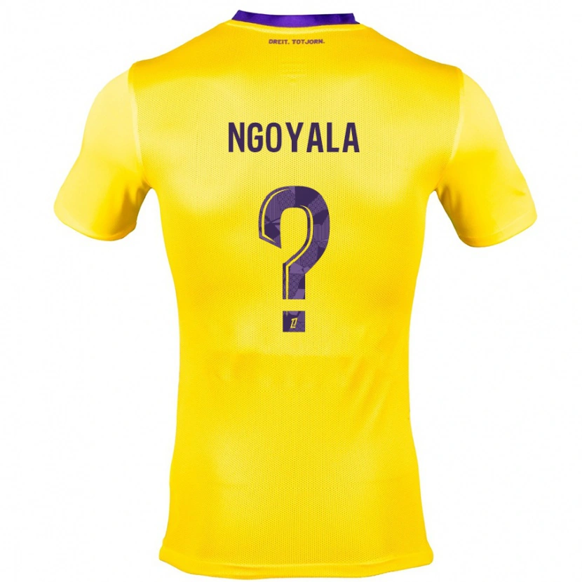 Danxen Hombre Camiseta Frédéric Efuele Ngoyala #0 Amarillo Morado 2ª Equipación 2024/25 La Camisa