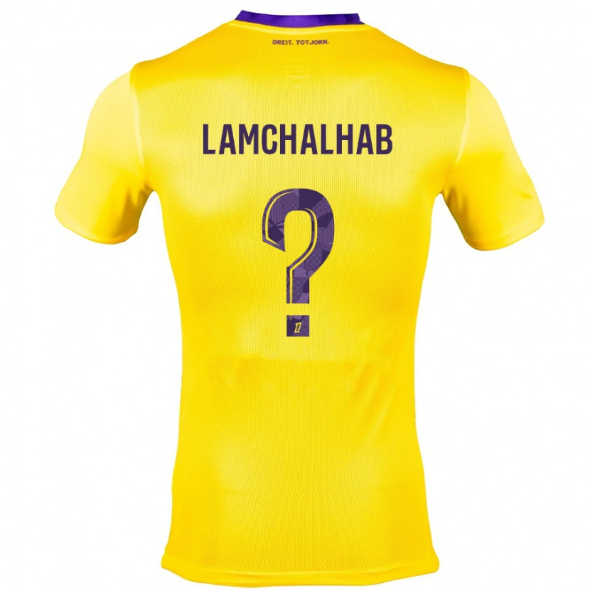 Danxen Hombre Camiseta Merwan Lamchalhab #0 Amarillo Morado 2ª Equipación 2024/25 La Camisa