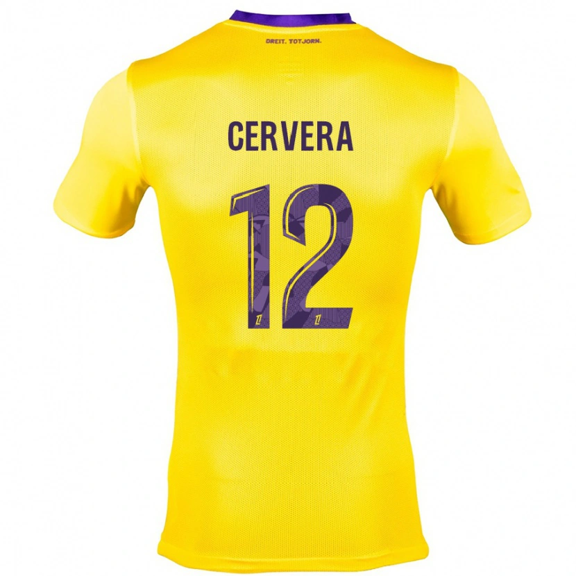 Danxen Hombre Camiseta Laurianne Cervera #12 Amarillo Morado 2ª Equipación 2024/25 La Camisa