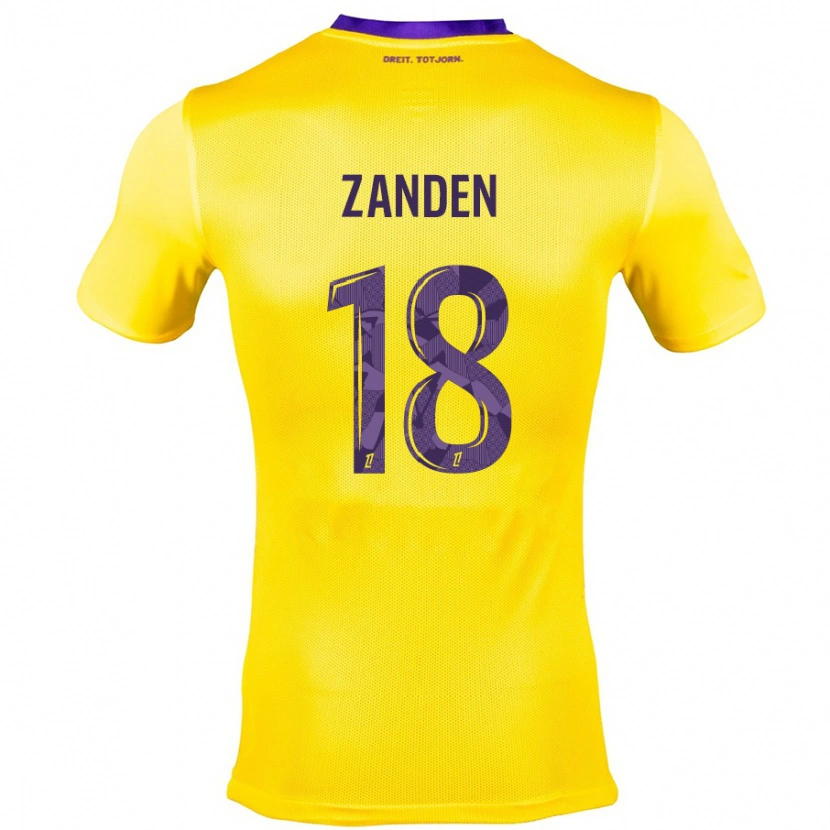 Danxen Hombre Camiseta Oliver Zandén #18 Amarillo Morado 2ª Equipación 2024/25 La Camisa