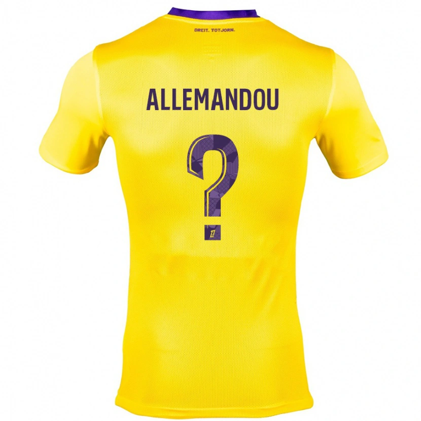 Danxen Hombre Camiseta Teddy Allemandou #0 Amarillo Morado 2ª Equipación 2024/25 La Camisa