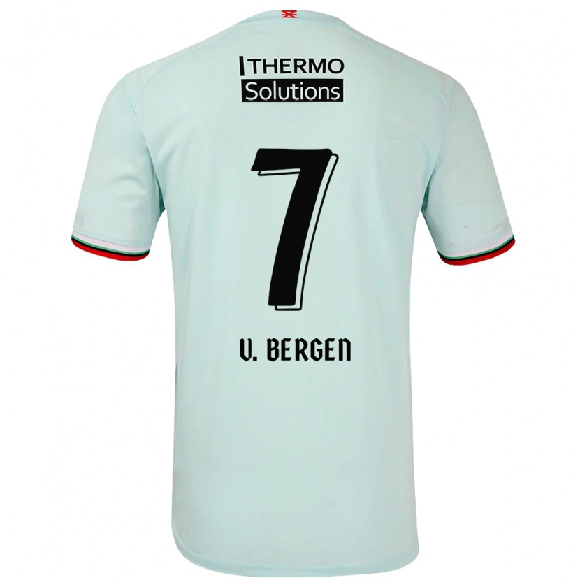 Danxen Hombre Camiseta Mitchell Van Bergen #7 Verde Claro 2ª Equipación 2024/25 La Camisa