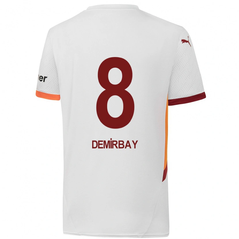 Danxen Hombre Camiseta Kerem Demirbay #8 Blanco Amarillo Rojo 2ª Equipación 2024/25 La Camisa