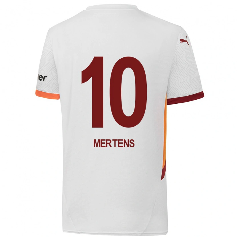 Danxen Hombre Camiseta Dries Mertens #10 Blanco Amarillo Rojo 2ª Equipación 2024/25 La Camisa