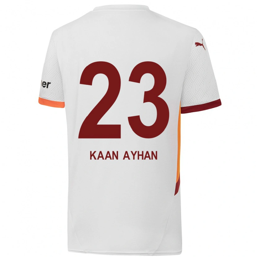 Danxen Hombre Camiseta Kaan Ayhan #23 Blanco Amarillo Rojo 2ª Equipación 2024/25 La Camisa