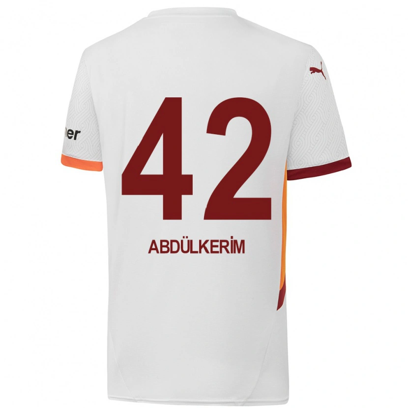 Danxen Hombre Camiseta Abdülkerim Bardakcı #42 Blanco Amarillo Rojo 2ª Equipación 2024/25 La Camisa