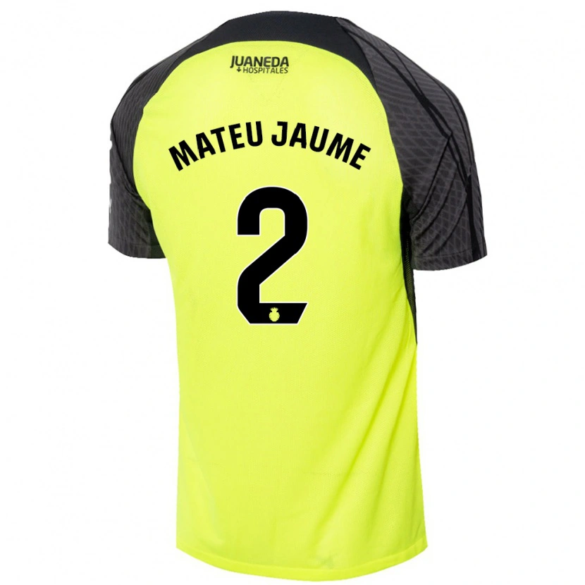 Danxen Hombre Camiseta Mateu Morey #2 Verde Fluorescente Negro 2ª Equipación 2024/25 La Camisa