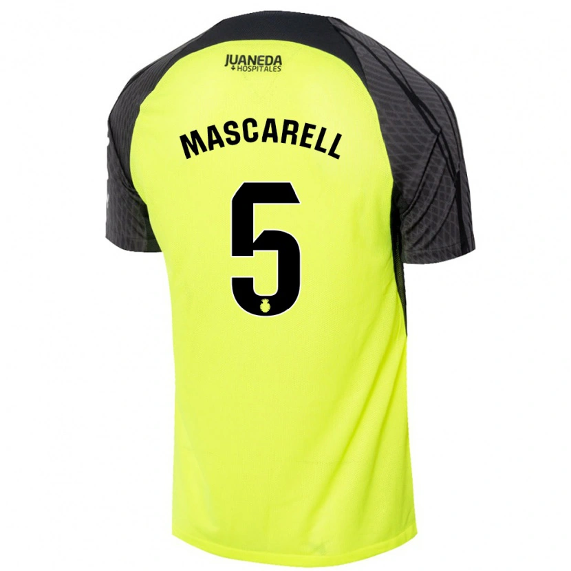 Danxen Hombre Camiseta Omar Mascarell #5 Verde Fluorescente Negro 2ª Equipación 2024/25 La Camisa