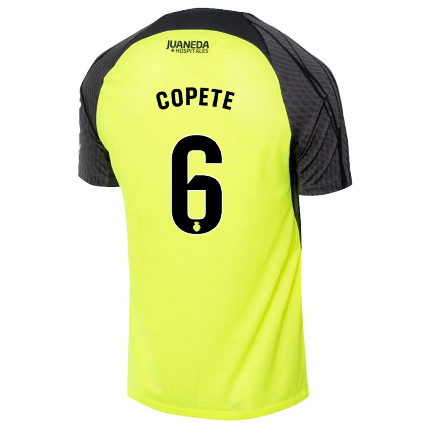 Danxen Hombre Camiseta José Copete #6 Verde Fluorescente Negro 2ª Equipación 2024/25 La Camisa