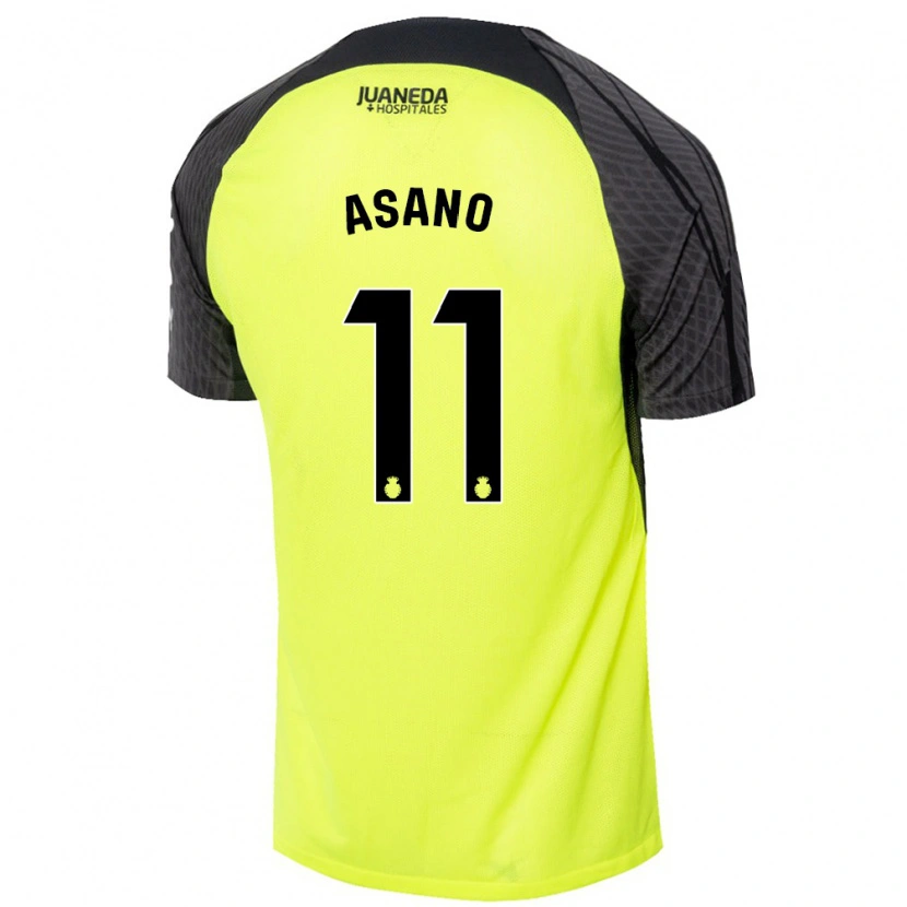 Danxen Hombre Camiseta Takuma Asano #11 Verde Fluorescente Negro 2ª Equipación 2024/25 La Camisa