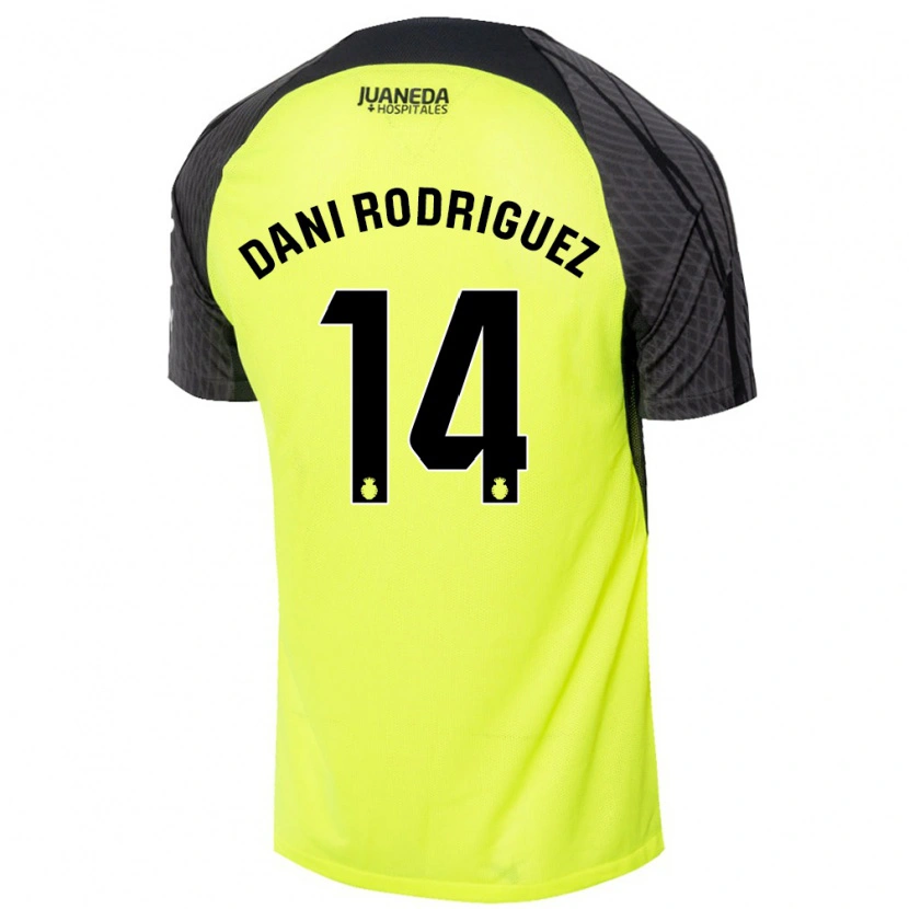 Danxen Hombre Camiseta Dani Rodríguez #14 Verde Fluorescente Negro 2ª Equipación 2024/25 La Camisa