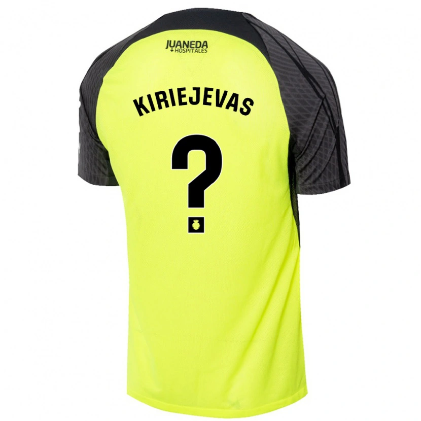 Danxen Hombre Camiseta Rimvydas Kiriejevas #0 Verde Fluorescente Negro 2ª Equipación 2024/25 La Camisa