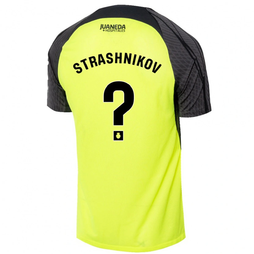 Danxen Hombre Camiseta Nikolay Strashnikov #0 Verde Fluorescente Negro 2ª Equipación 2024/25 La Camisa