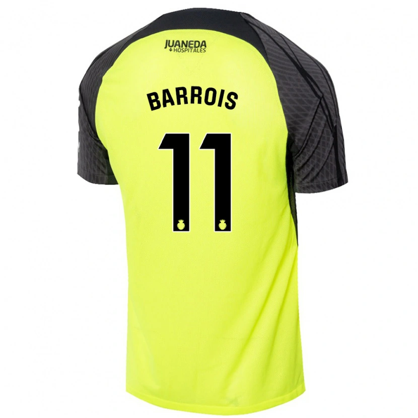 Danxen Hombre Camiseta Eliott Barrois #11 Verde Fluorescente Negro 2ª Equipación 2024/25 La Camisa