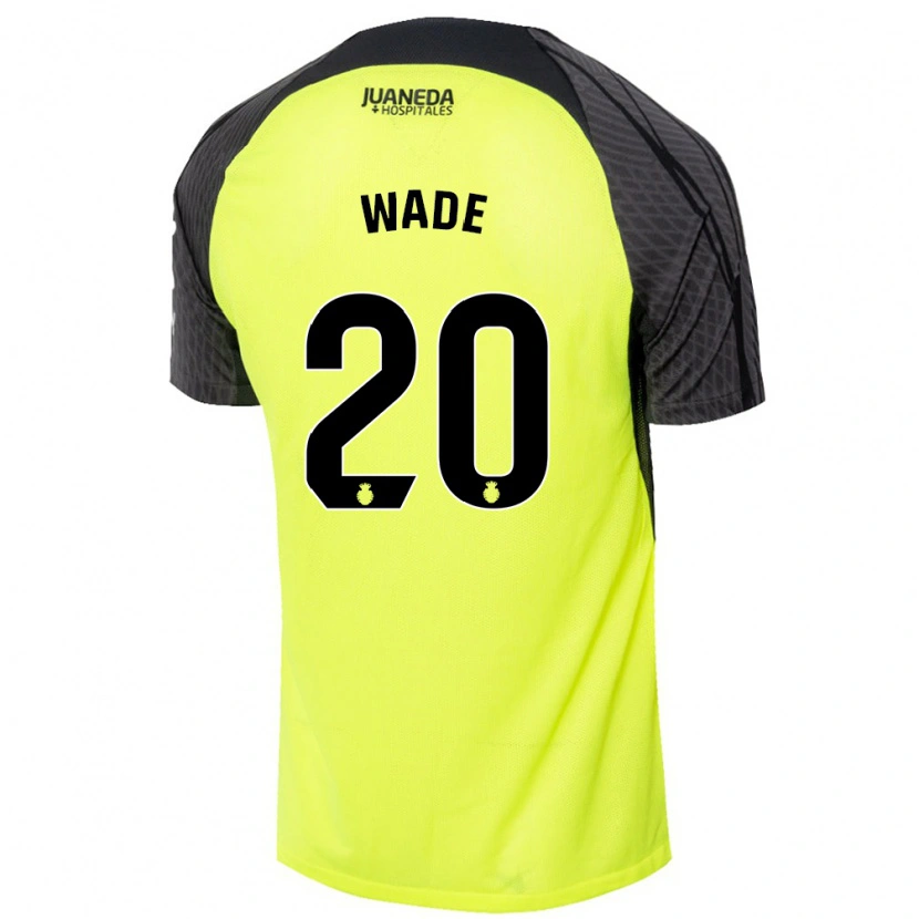 Danxen Hombre Camiseta Sebas Wade #20 Verde Fluorescente Negro 2ª Equipación 2024/25 La Camisa