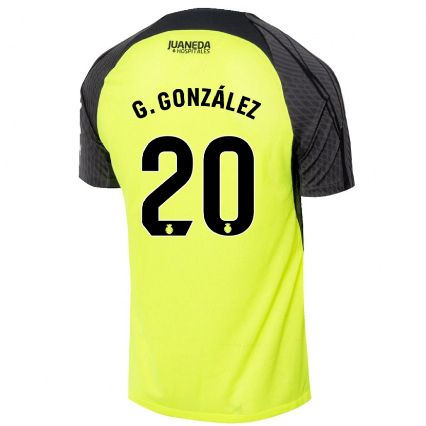 Danxen Hombre Camiseta Giovanni González #20 Verde Fluorescente Negro 2ª Equipación 2024/25 La Camisa