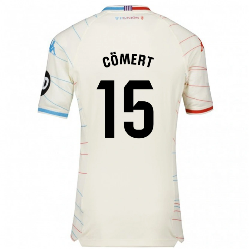 Danxen Hombre Camiseta Eray Cömert #15 Blanco Rojo Azul 2ª Equipación 2024/25 La Camisa